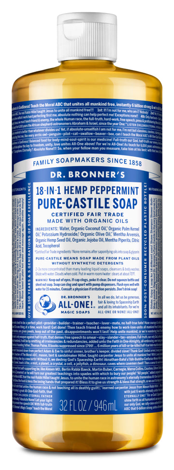 32 oz PURE-CASTILE LIQUID SOAP Peppermint