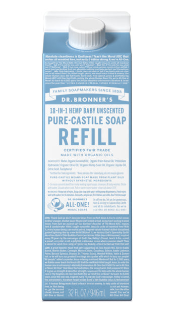 Unscented - Pure-Castile Liquid Soap Refill