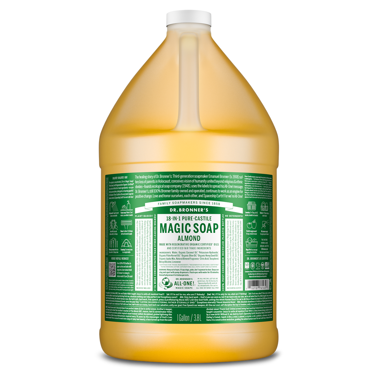 PURE-CASTILE LIQUID SOAP Almond [1 Gallon]