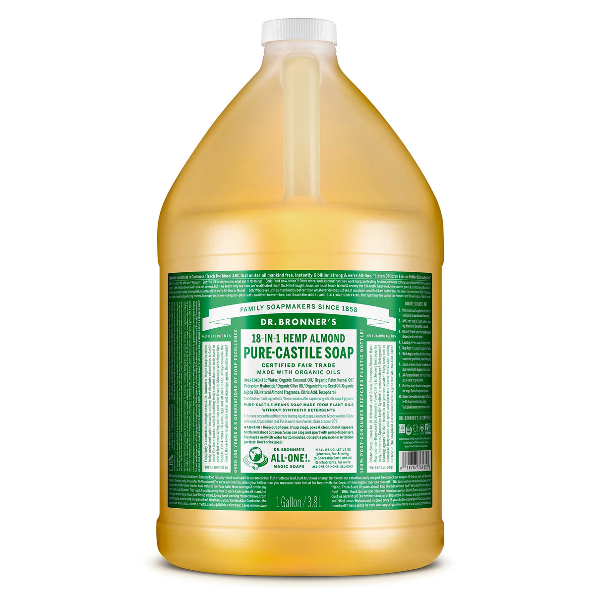 PURE-CASTILE LIQUID SOAP Almond [1 gallon]