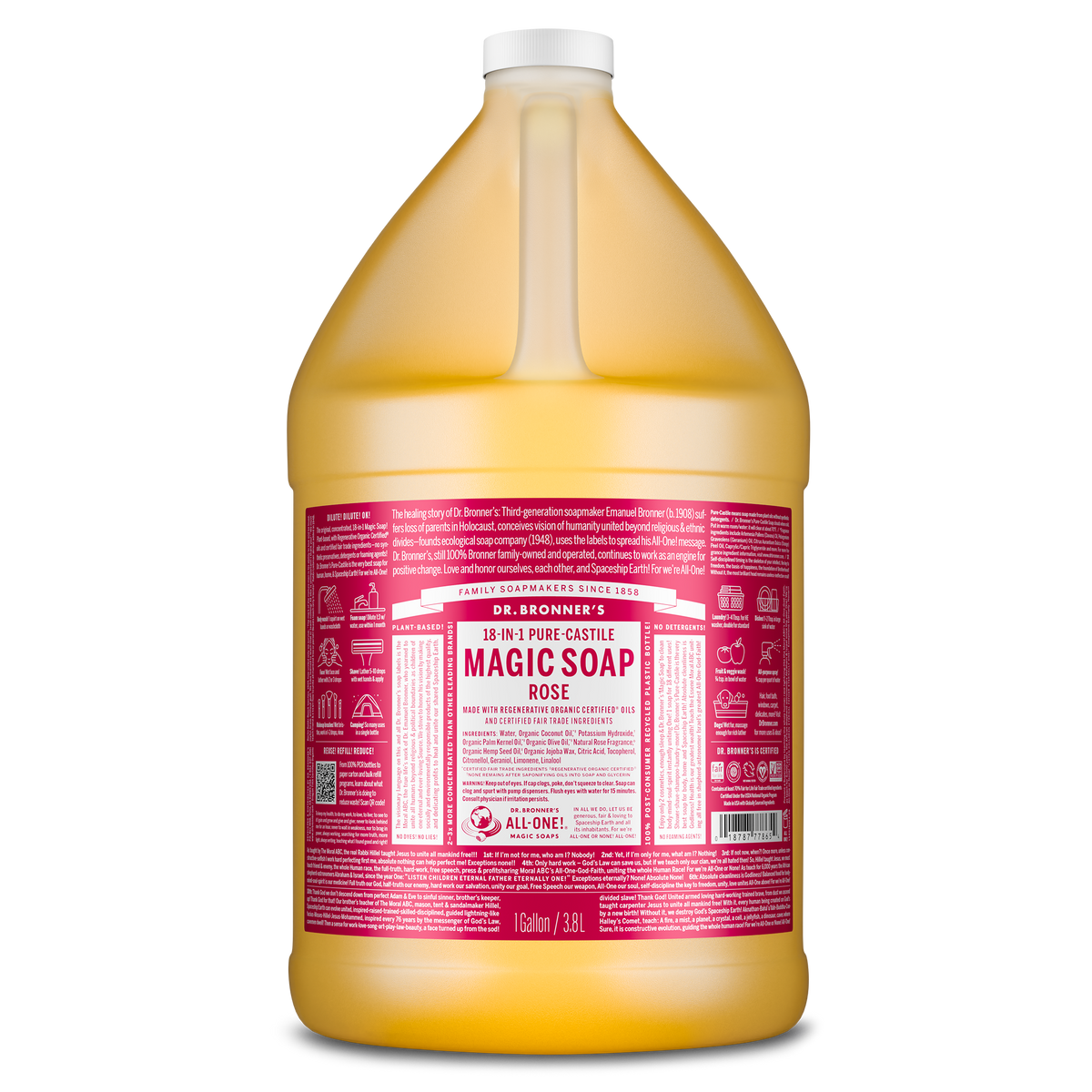 PURE-CASTILE LIQUID SOAP Rose [1 Gallon]