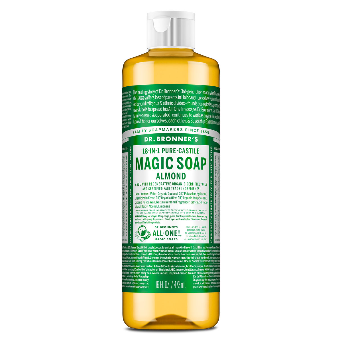 PURE-CASTILE LIQUID SOAP Almond [16 oz]