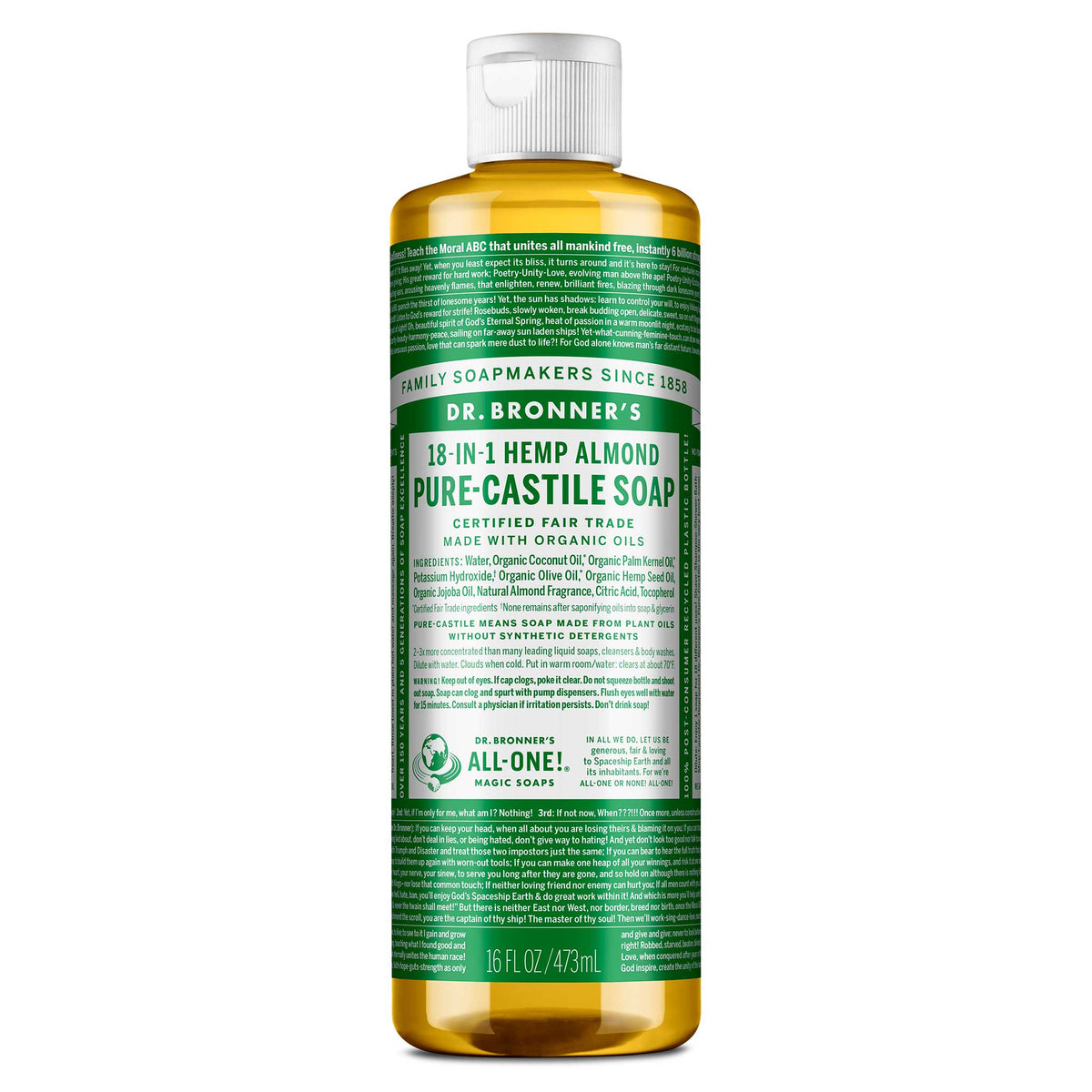 PURE-CASTILE LIQUID SOAP Almond [16 oz]