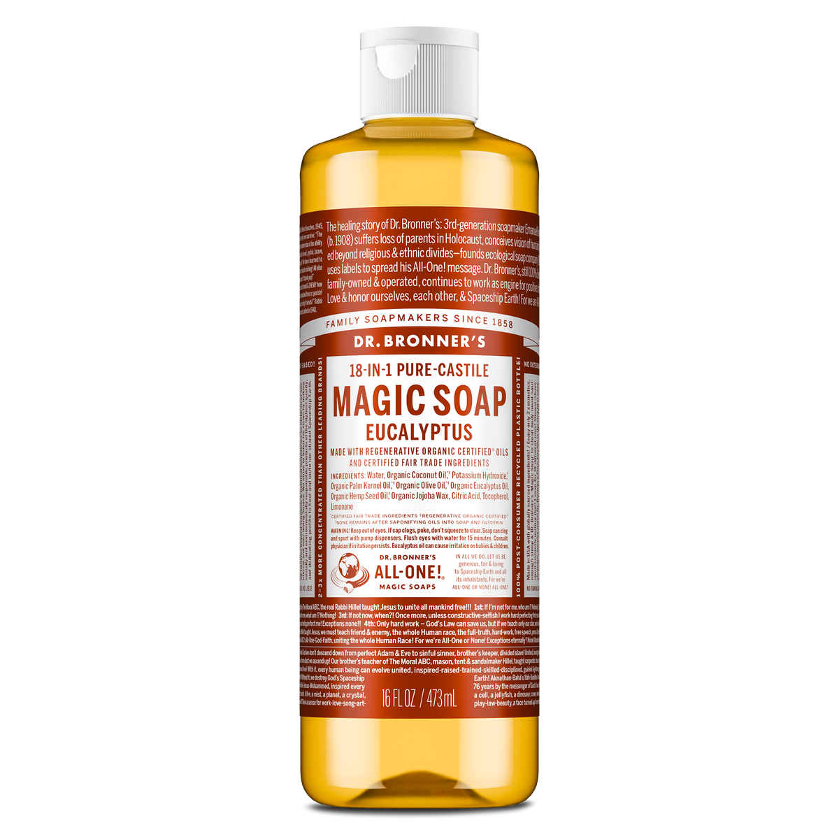 PURE-CASTILE LIQUID SOAP Eucalyptus [16 oz]