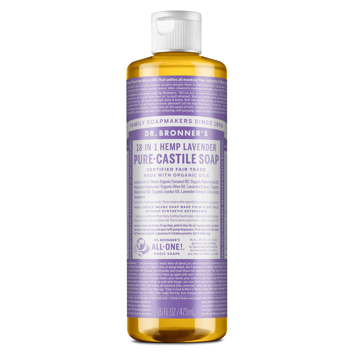 PURE-CASTILE LIQUID SOAP Lavender [16 oz]