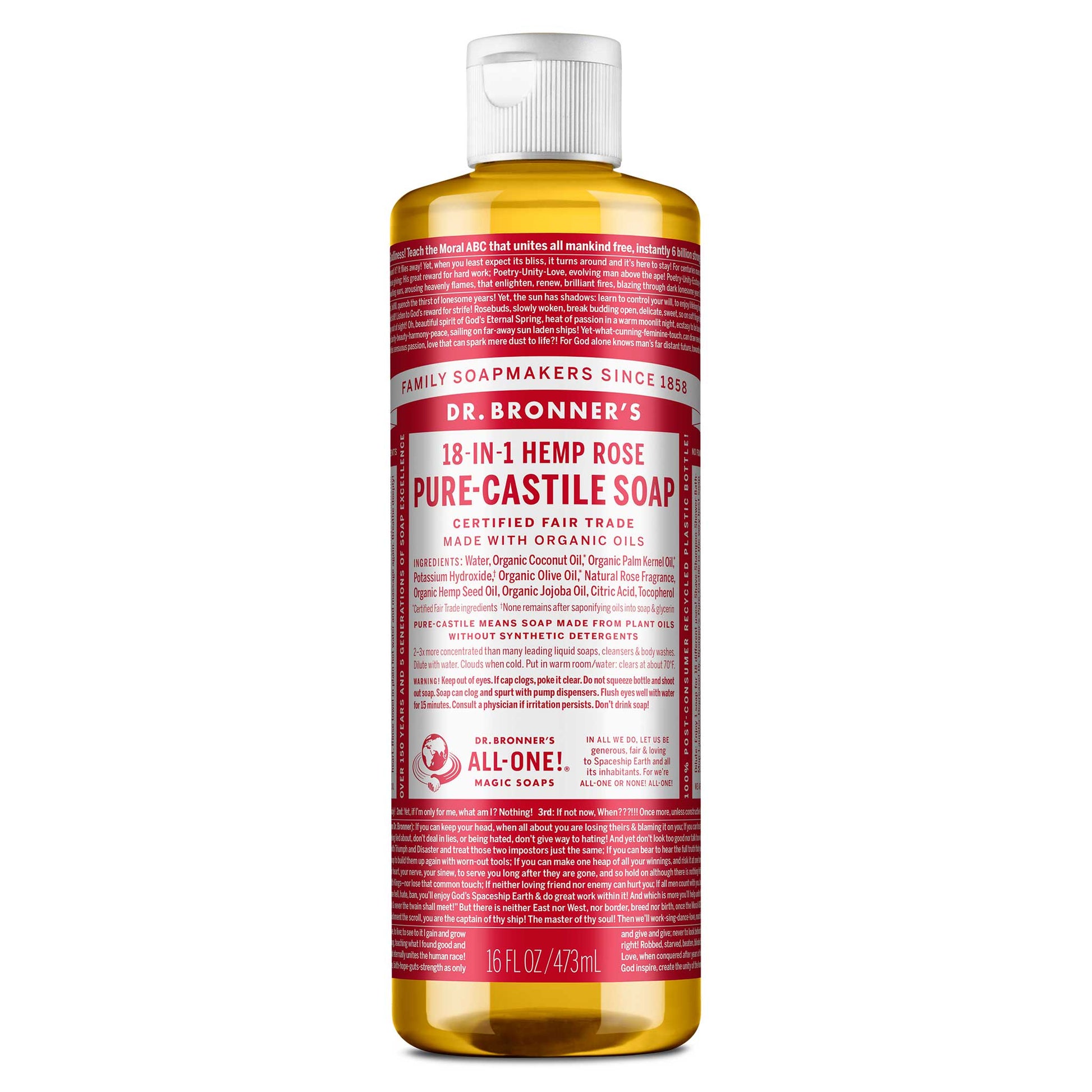 PURE-CASTILE LIQUID SOAP Rose [16 oz]