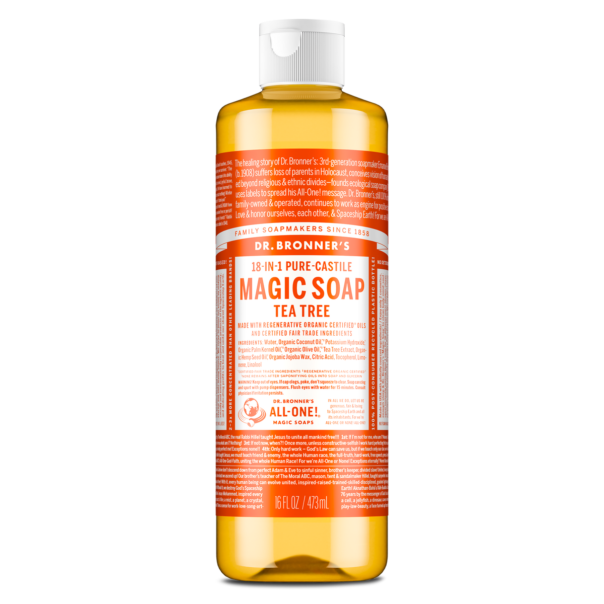 PURE-CASTILE LIQUID SOAP Tea Tree [16 oz]