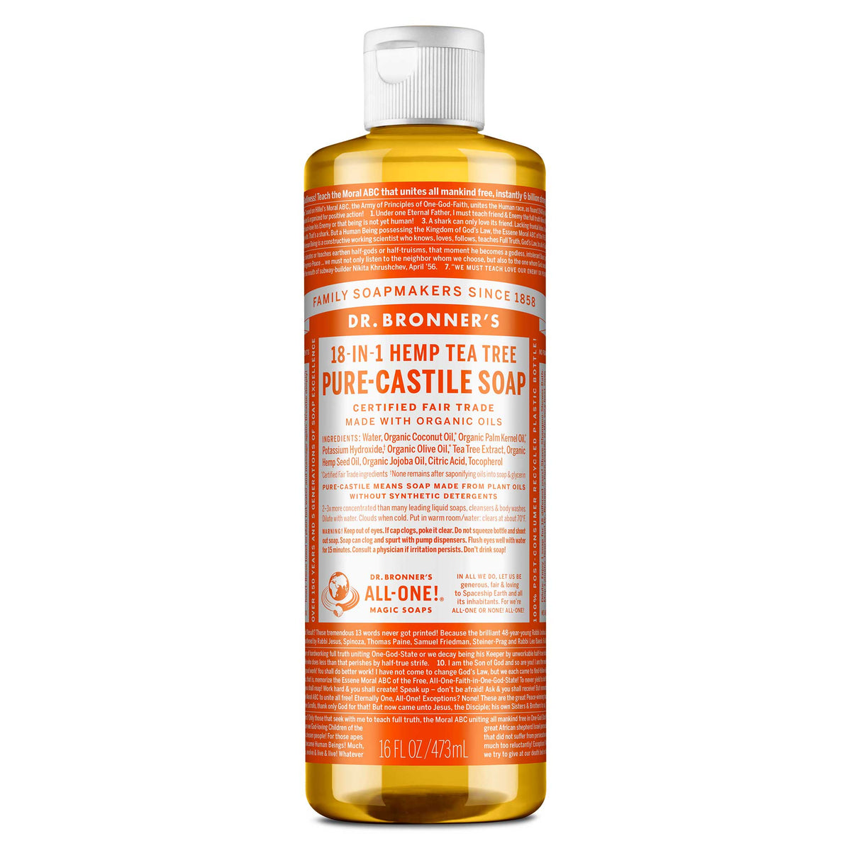 PURE-CASTILE LIQUID SOAP Tea Tree [16 oz]