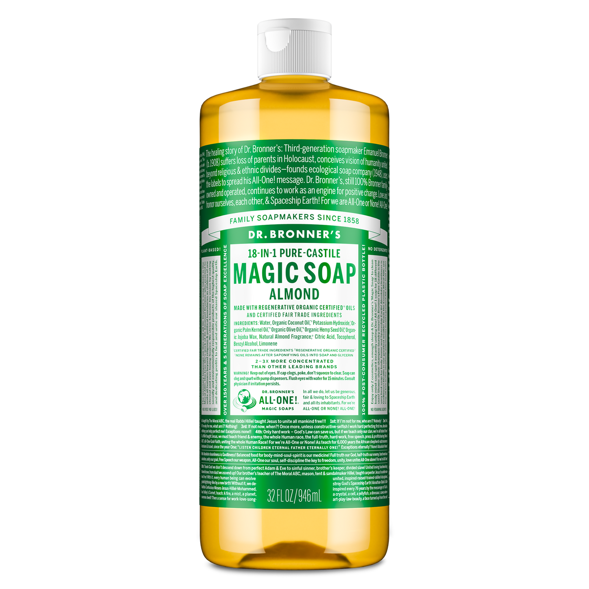 PURE-CASTILE LIQUID SOAP Almond [32 oz]