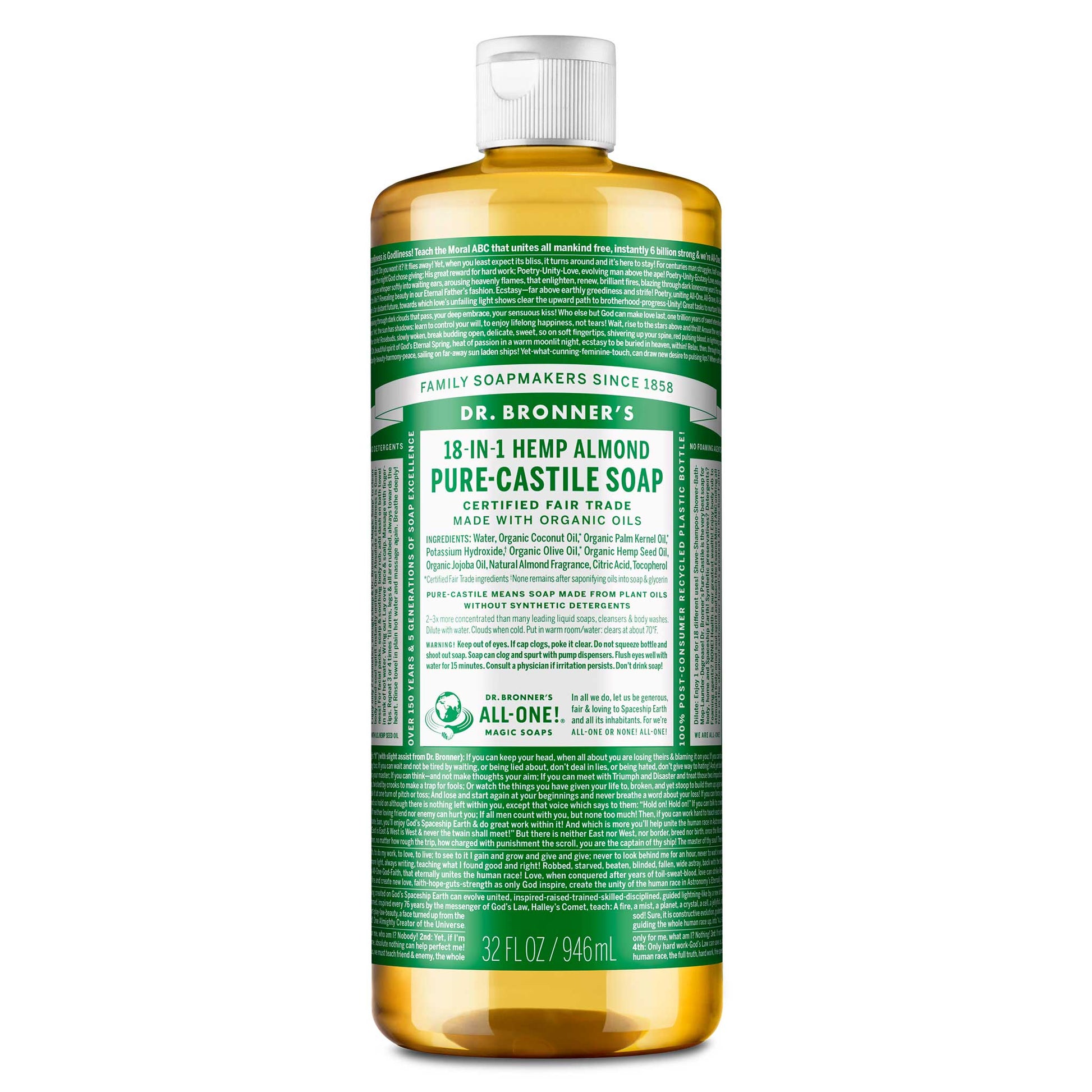 PURE-CASTILE LIQUID SOAP Almond [32 oz]