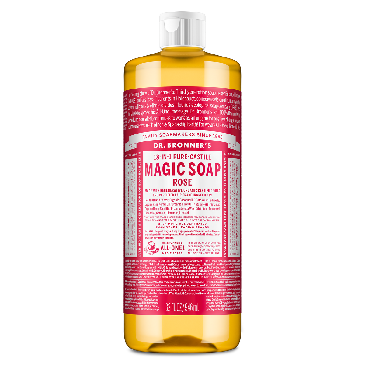 PURE-CASTILE LIQUID SOAP Rose [32 oz]