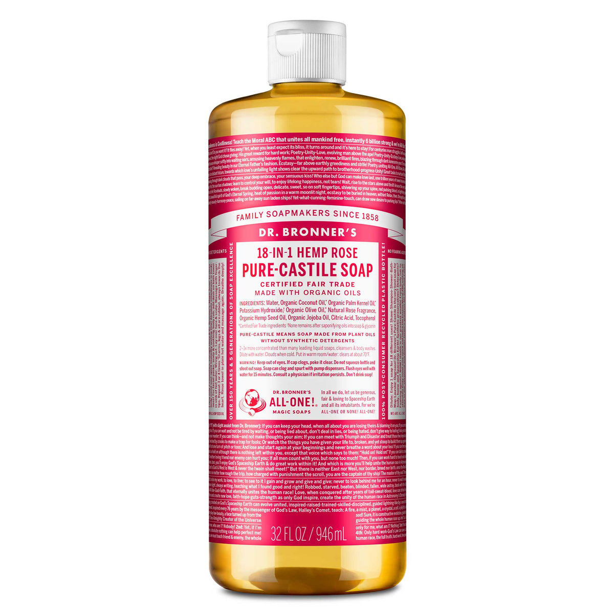 PURE-CASTILE LIQUID SOAP Rose [32 oz]