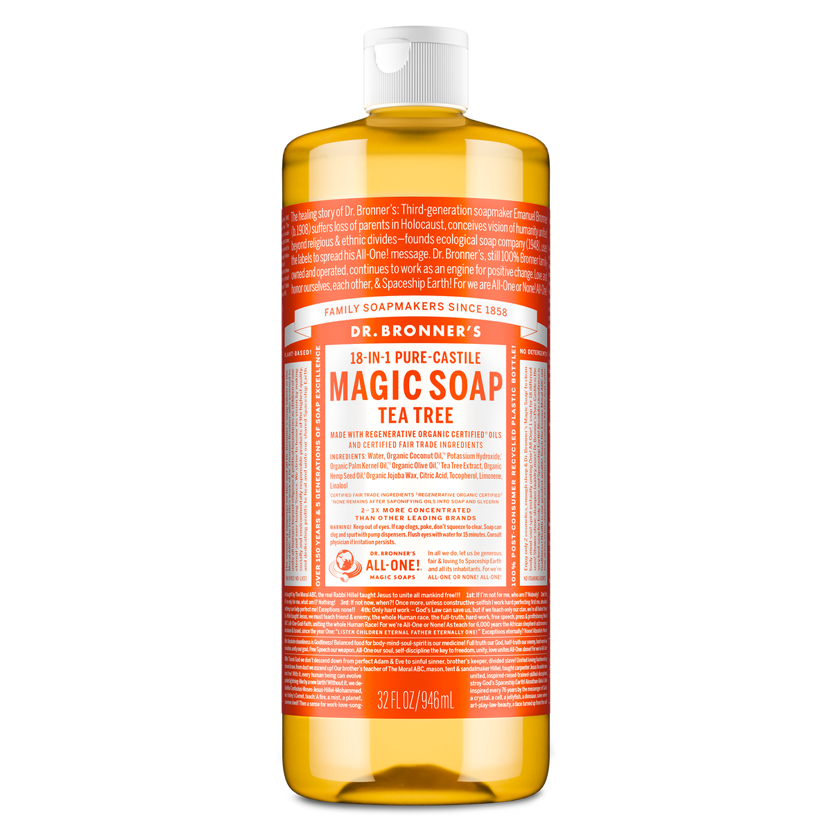 PURE-CASTILE LIQUID SOAP Tea Tree [32 oz]