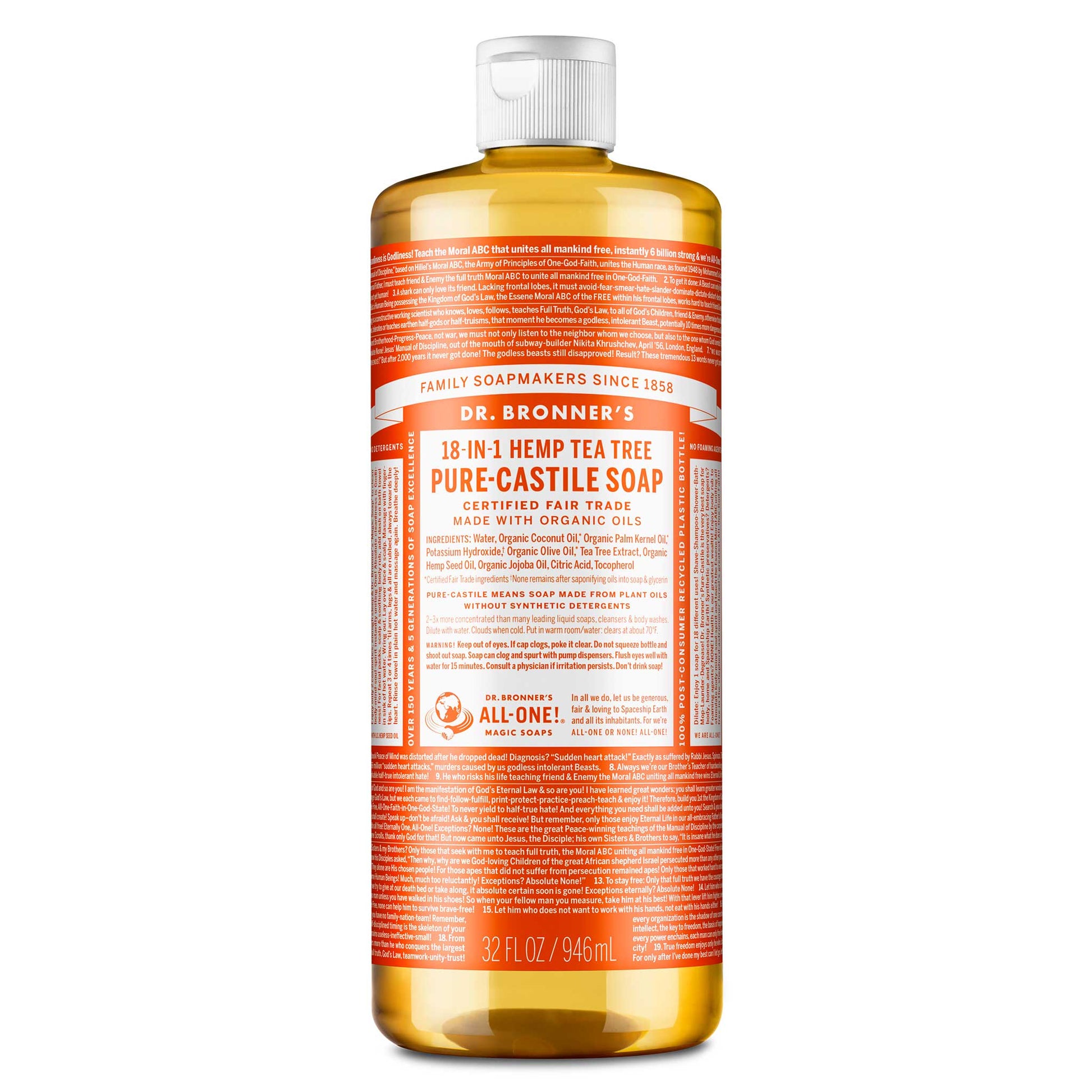 PURE-CASTILE LIQUID SOAP Tea Tree [32 oz]