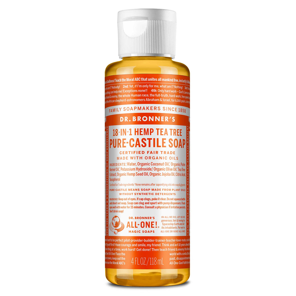 PURE-CASTILE LIQUID SOAP Tea Tree [4 oz]