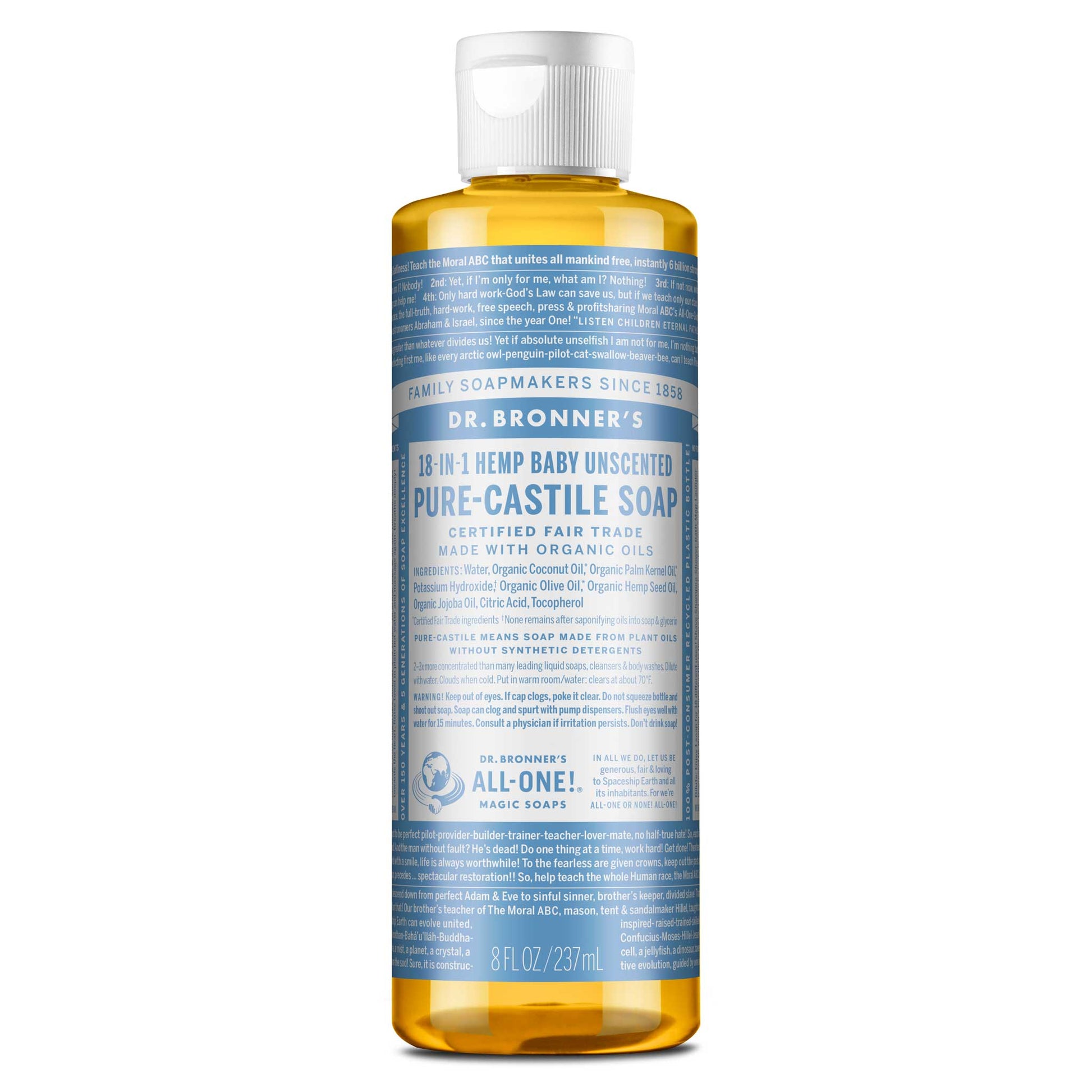 PURE-CASTILE LIQUID SOAP Unscented [8 oz]