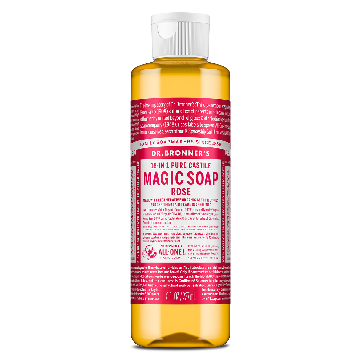 PURE-CASTILE LIQUID SOAP Rose [8 oz]