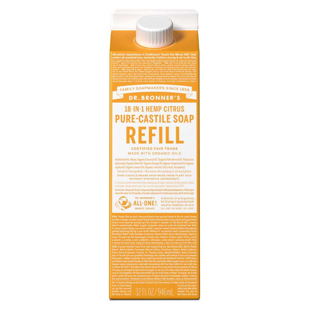 PURE-CASTILE LIQUID SOAP REFILL Citrus [32 oz]