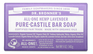 Dr. Bronner's All-One Hemp Peppermint Pure-Castile Bar Soap, 5 oz