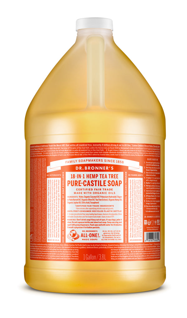 1 gallon PURE-CASTILE LIQUID SOAP Tea Tree