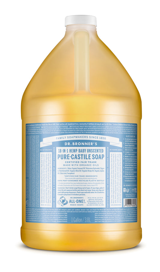 1 gallon PURE-CASTILE LIQUID SOAP Baby Unscented