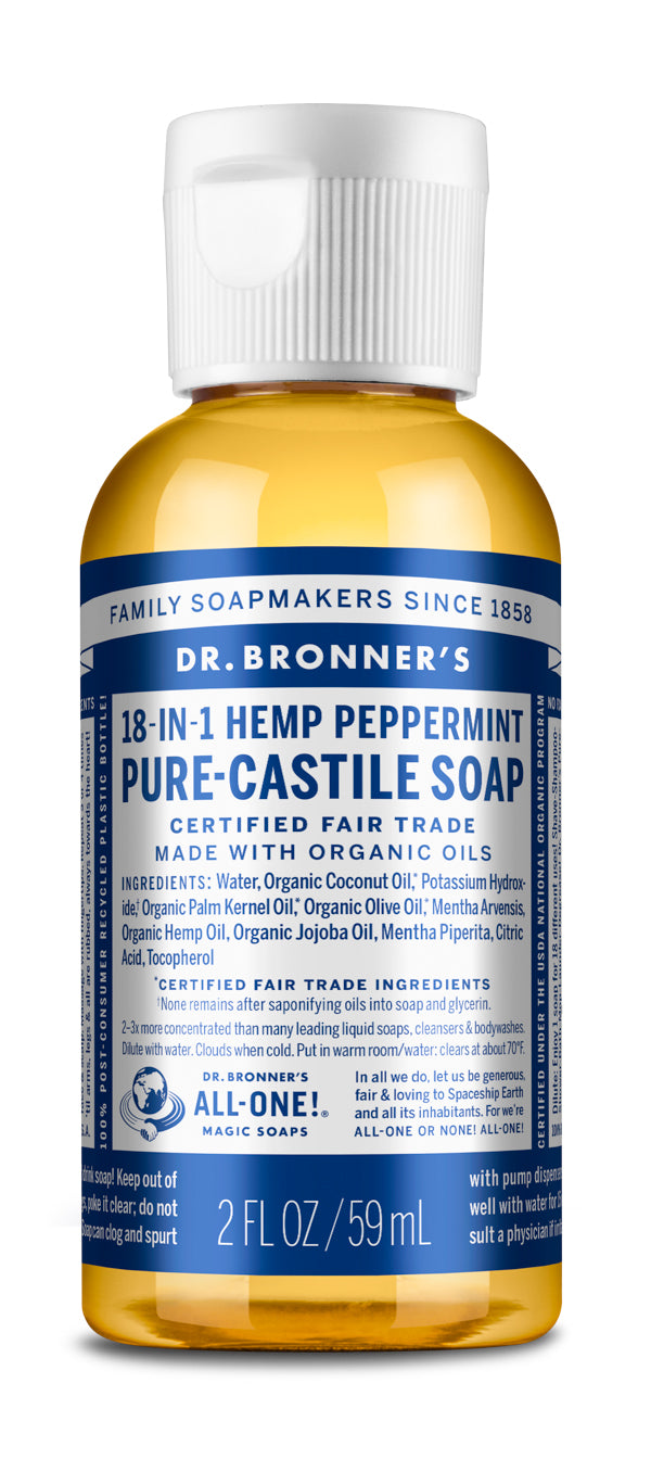 2 oz PURE-CASTILE LIQUID SOAP Peppermint