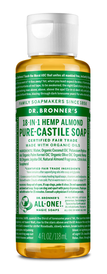 4 oz - PURE-CASTILE LIQUID SOAP Almond